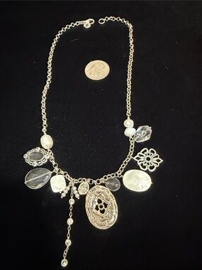 Silpada Sterling SilverMixed Charm Necklace with Crystal and Pearl Accents